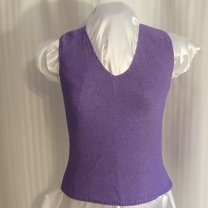 Chico's Designs Purple V-neck Shell size 6-8 Rayon